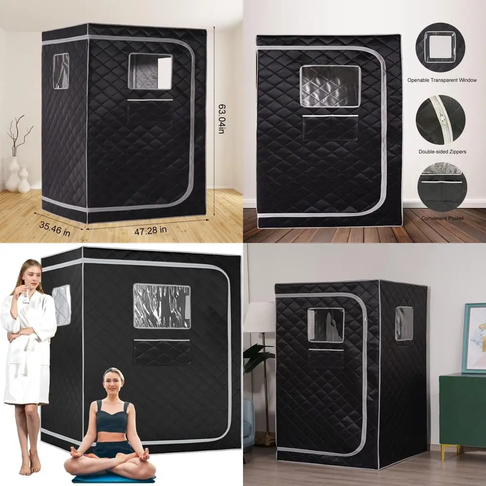 Portable Full-Size Steam Sauna Tent for Home Spa, 1-2 Person, Large Space, Grey, Steamer Not Included
Portable Full-Size Steam Sauna Tent for Home Spa, 1-2 Person, Large Space, Grey, Steamer Not Included