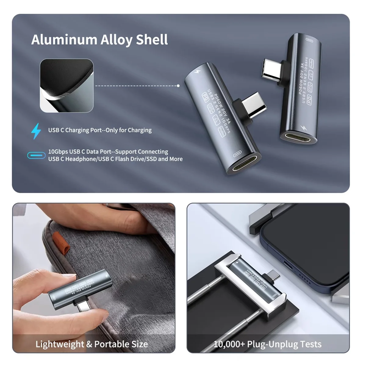 # 615R 60 Вт USB-адаптер для наушников типа C на двойной USB C для IPhone 15 (серый)
# 615R 60 Вт USB-адаптер для наушников типа C на двойной USB C для IPhone 15 (серый)