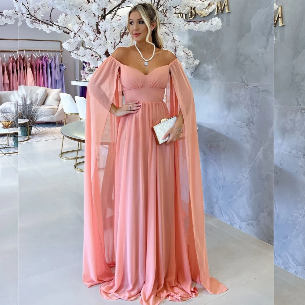 Chiffon Draped Cocktail Party A-line Off-the-shoulder Bespoke Occasion Gown Long Dresses
Chiffon Draped Cocktail Party A-line Off-the-shoulder Bespoke Occasion Gown Long Dresses