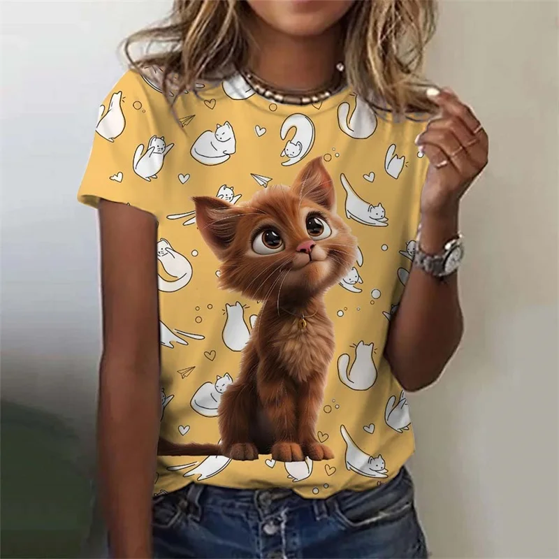 Women's T-shirt For Girls 3D Print Cute Cat Pattern Tshirt Tops Summer Casual Fashion Women's Short Sleeve Oversized T-shirts
Women's T-shirt For Girls 3D Print Cute Cat Pattern Tshirt Tops Summer Casual Fashion Women's Short Sleeve Oversized T-shirts