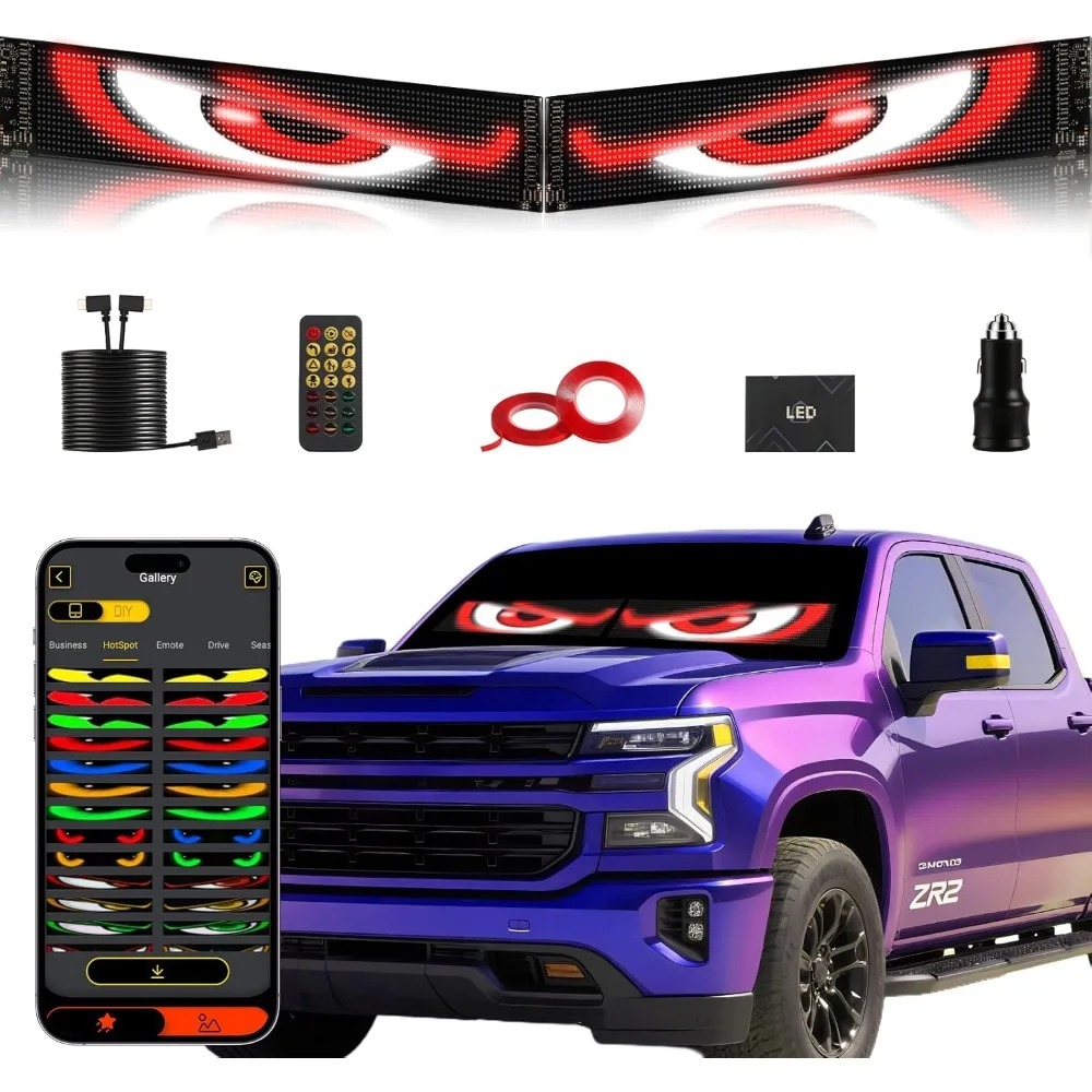 LED Devil Eyes Light DIY Matrix Pixel Panel Led Display Programmable Flexible Screen Dynamic Sign for Car SUV Truck Windshield
LED Devil Eyes Light DIY Matrix Pixel Panel Led Display Programmable Flexible Screen Dynamic Sign for Car SUV Truck Windshield