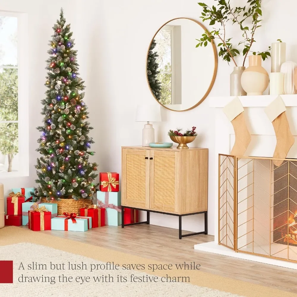 12 Foot Pre Installed Pencil Christmas Tree, Partially Covered and Frosted Slimming Holiday Tree Decorative Strip 2-in-1 Light
12 Foot Pre Installed Pencil Christmas Tree, Partially Covered and Frosted Slimming Holiday Tree Decorative Strip 2-in-1 Light