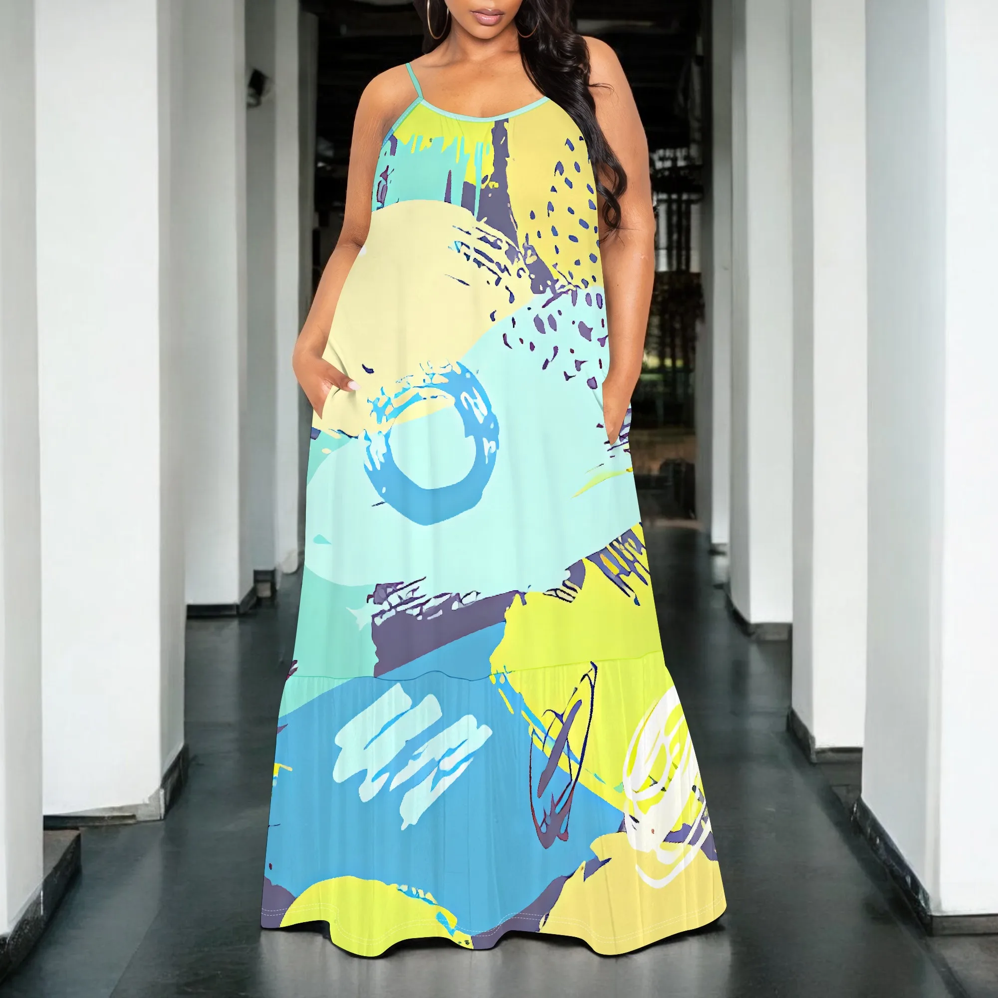 Abstract Color Block Spaghetti Strap Maxi Dress Women Casual Summer Loose Sleeveless Sundress
Abstract Color Block Spaghetti Strap Maxi Dress Women Casual Summer Loose Sleeveless Sundress