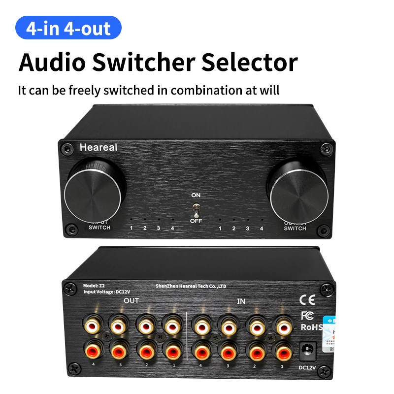 4-in-4-out Stereo Audio Signal Switcher, RCA Interface, Shielded and Anti-Interference, Used for Multi Group Audio Switching
4-in-4-out Stereo Audio Signal Switcher, RCA Interface, Shielded and Anti-Interference, Used for Multi Group Audio Switching