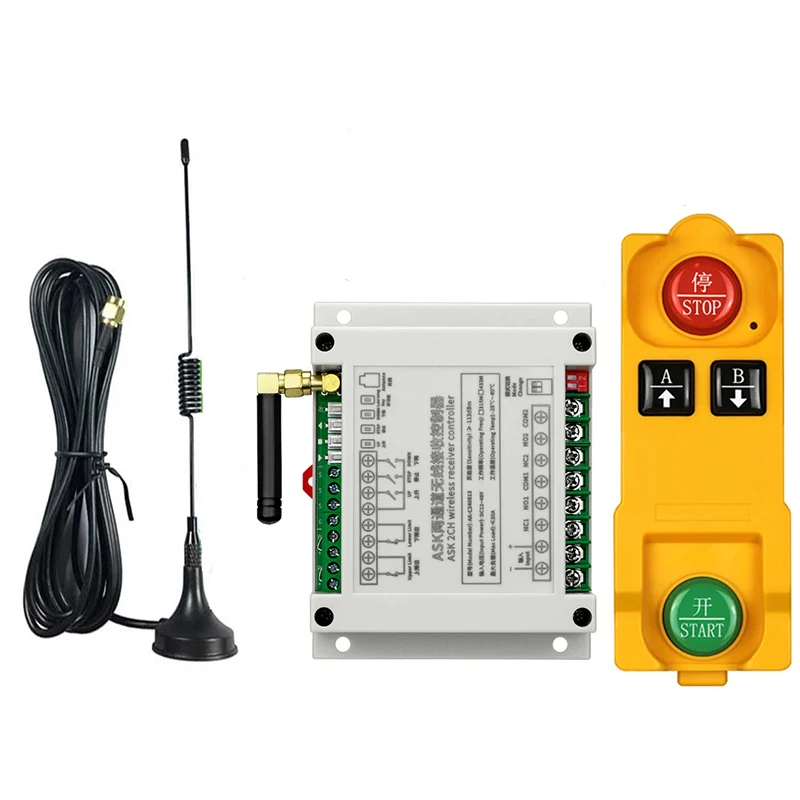 433Mhz DC 12V 24V 36V 48V 30A Relay 2CH RF Wireless Remote Control Switch Industrial Receiver Suction Antenna For Garage Motor
433Mhz DC 12V 24V 36V 48V 30A Relay 2CH RF Wireless Remote Control Switch Industrial Receiver Suction Antenna For Garage Motor