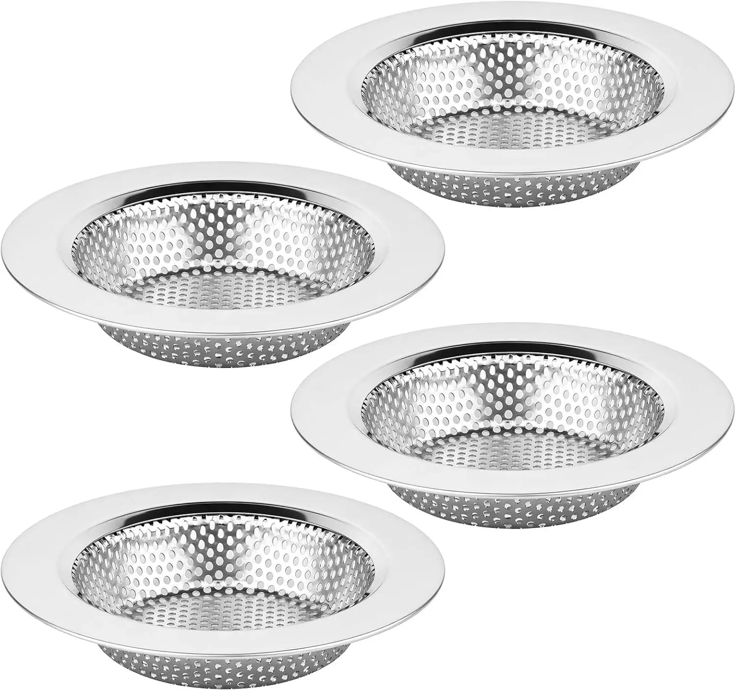 Stainless Steel Sink Drain Strainer 4 Pack with Wide Rim 4.4" for Kitchen Sink Drain Filter Food Catcher
Stainless Steel Sink Drain Strainer 4 Pack with Wide Rim 4.4" for Kitchen Sink Drain Filter Food Catcher