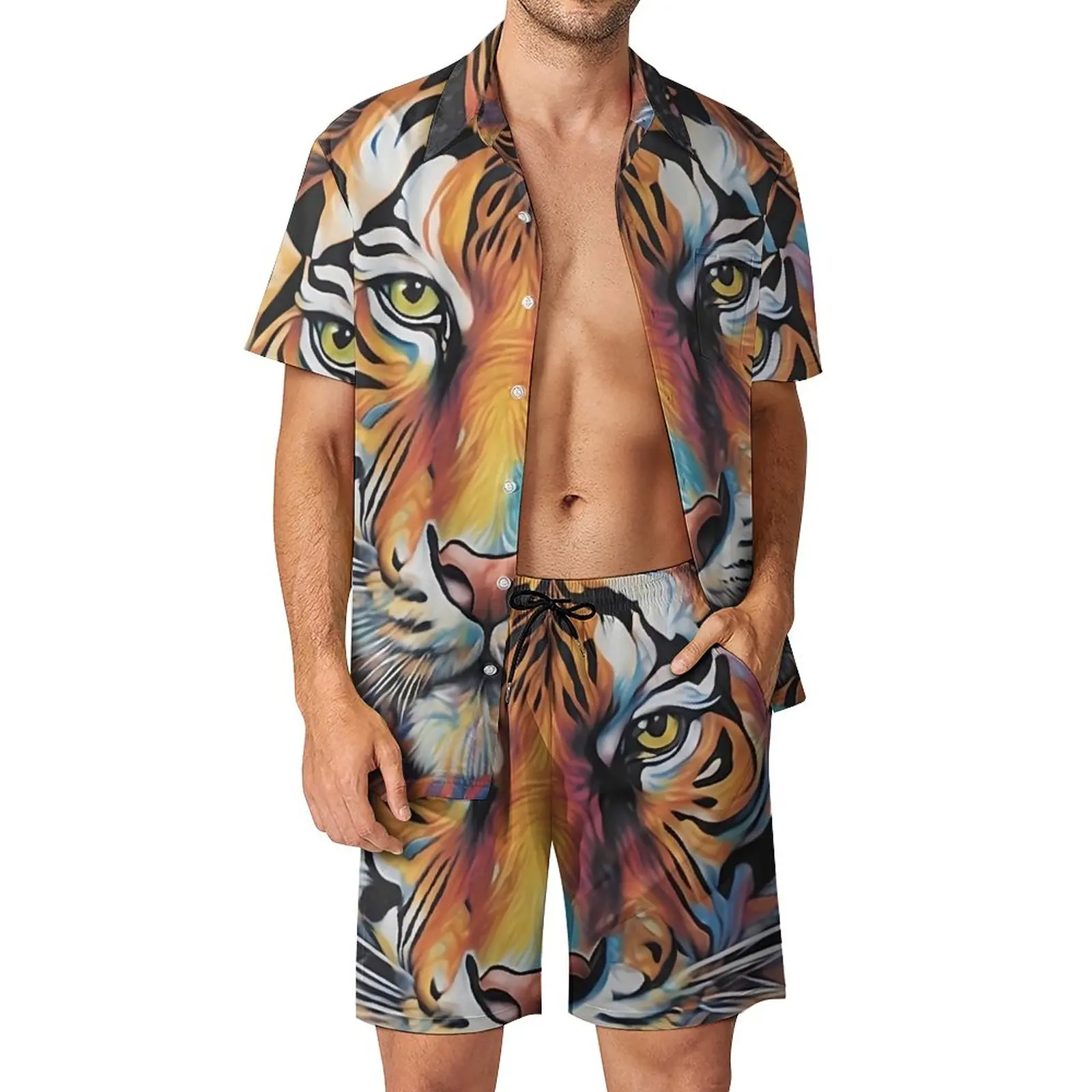 НОВЫЙ летний пляжная одежда Angry Tiger, мужские комплекты, повседневная рубашка с животным принтом, летние шорты с принтом, комплект из 2 предметов, гавайский костюм больших размеров
НОВЫЙ летний пляжная одежда Angry Tiger, мужские комплекты, повседневная рубашка с животным принтом, летние шорты с принтом, комплект из 2 предметов, гавайский костюм больших размеров