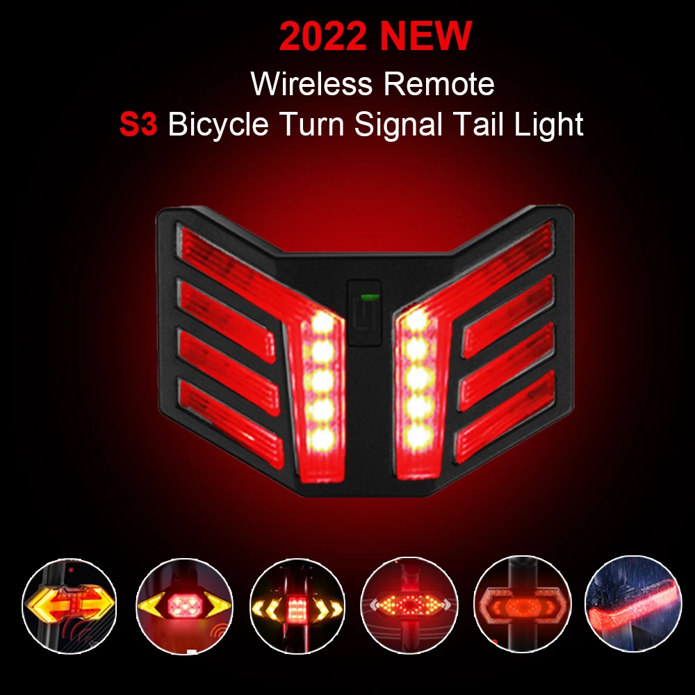 Bicycle Turn Signals Remote Control Bicycle Direction Indicator MTB LED Rear Light USB Rechargeable Cycling Taillight with Horn
Bicycle Turn Signals Remote Control Bicycle Direction Indicator MTB LED Rear Light USB Rechargeable Cycling Taillight with Horn