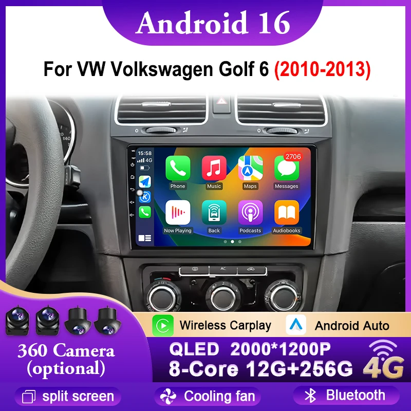 Android 16 Car Radio Carplay For VW Volkswagen Golf 6 2010-2013 Navigation GPS Multimedia Player Stereo WiFi 4G Bluetooth DSP
Android 16 Car Radio Carplay For VW Volkswagen Golf 6 2010-2013 Navigation GPS Multimedia Player Stereo WiFi 4G Bluetooth DSP