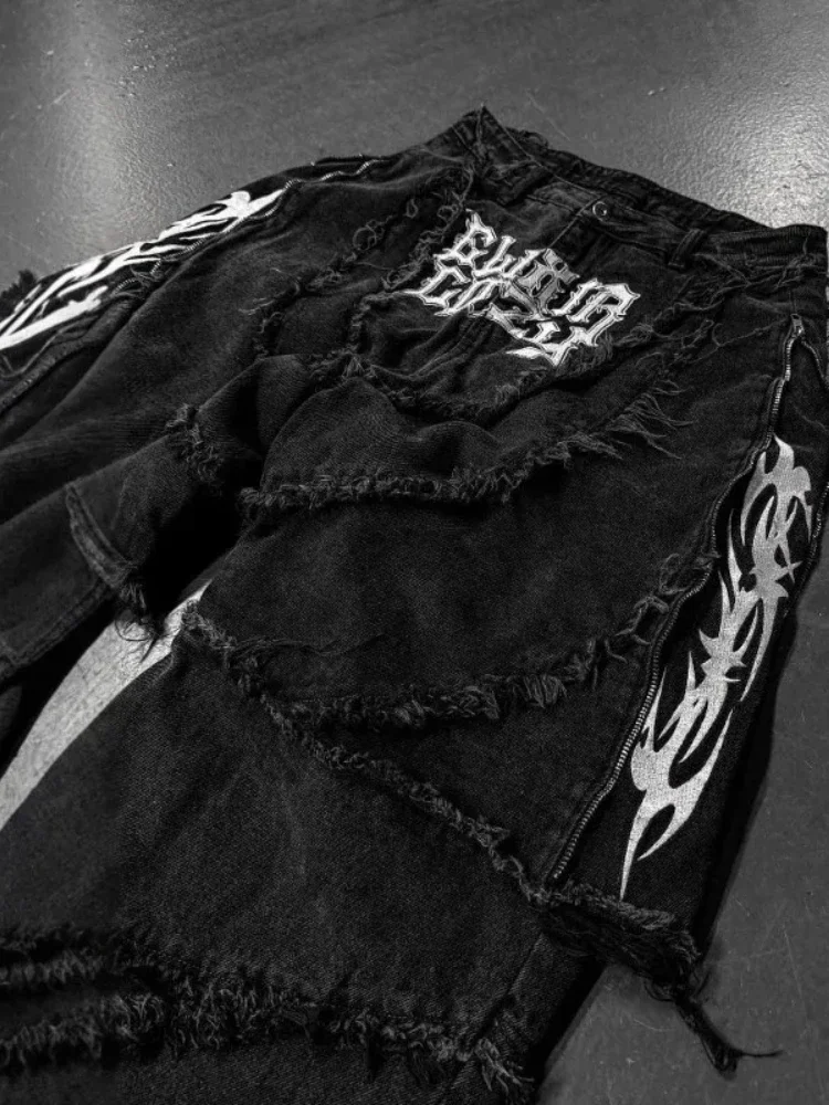 Deeptown Gothic Y2k Embroidery Women Jeans Patchwork Punk Vintage Graphic Zipper American Style Denim Combi-pants Baggy Street
Deeptown Gothic Y2k Embroidery Women Jeans Patchwork Punk Vintage Graphic Zipper American Style Denim Combi-pants Baggy Street