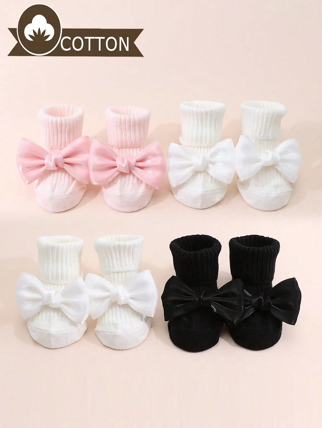 4 Pairs Newborn Baby Girls Cotton Crew Socks Big Bow Non Slip Grips Floor Walking Socks Soft Breathable Summer Infant Socks 0-2Y
4 Pairs Newborn Baby Girls Cotton Crew Socks Big Bow Non Slip Grips Floor Walking Socks Soft Breathable Summer Infant Socks 0-2Y