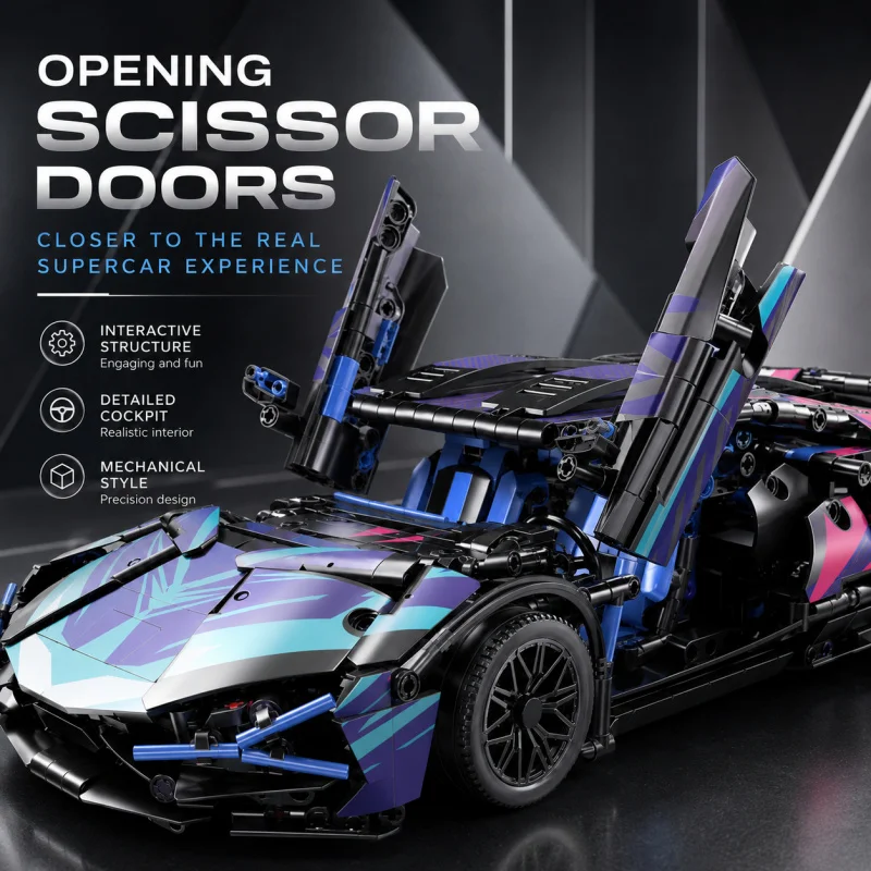 1:14 RC Supercar Building Blocks Model 982+PCS Openable Scissor Doors Rubber Tires Remote Control Toy
1:14 RC Supercar Building Blocks Model 982+PCS Openable Scissor Doors Rubber Tires Remote Control Toy