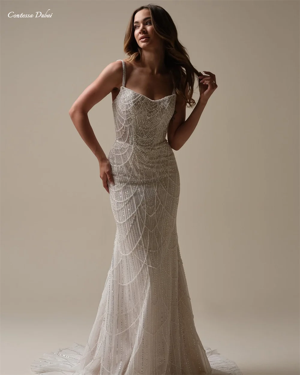 Contessa Custom Elegant Off-Shoulder Beaded Evening Gown with Train, Luxury Prom Dress with Floral Embellishments for Women
Contessa Custom Elegant Off-Shoulder Beaded Evening Gown with Train, Luxury Prom Dress with Floral Embellishments for Women