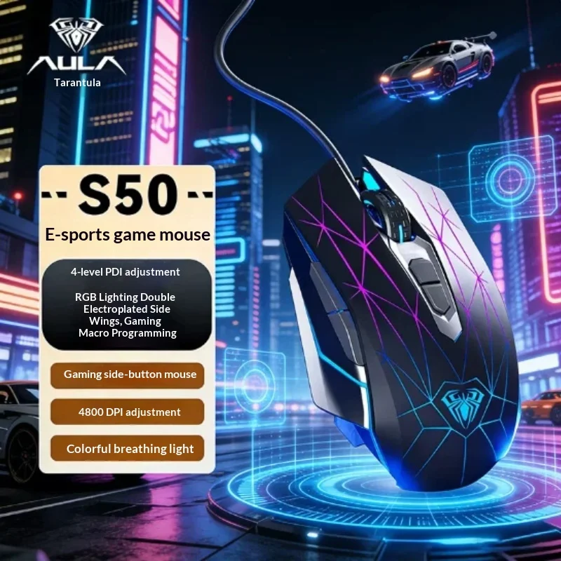 Aulas S50 Wired Gaming Mouse, Ergonomic Mechanical Quiet Switch Lightweight For Pc Laptop Desktop Computer Gamer
Aulas S50 Wired Gaming Mouse, Ergonomic Mechanical Quiet Switch Lightweight For Pc Laptop Desktop Computer Gamer