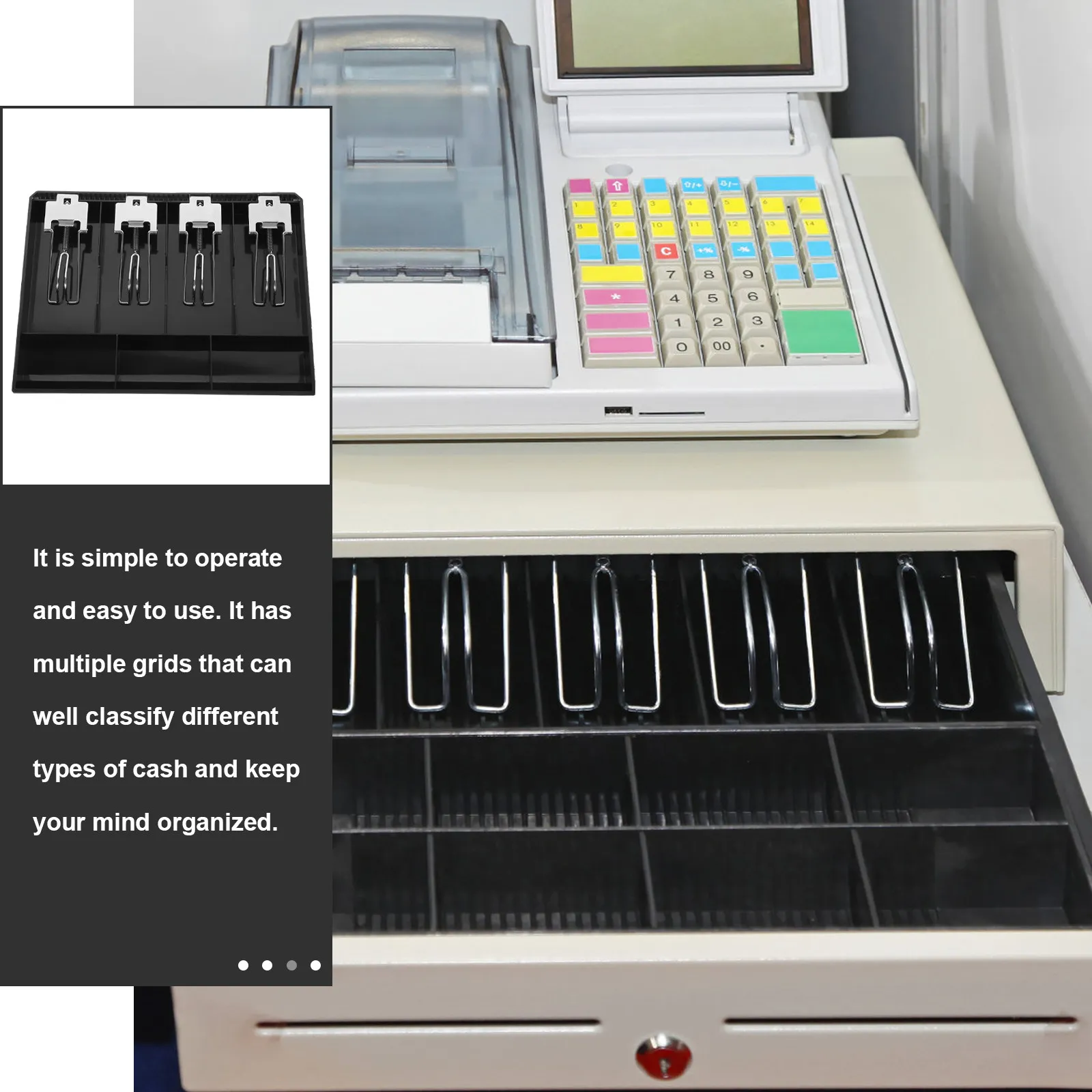 Cash Register Insert Tray Sturdy ABS and Stainless Steel Cash Drawer Tray with Easy Fold Clip for Department Store Drugstore
Cash Register Insert Tray Sturdy ABS and Stainless Steel Cash Drawer Tray with Easy Fold Clip for Department Store Drugstore