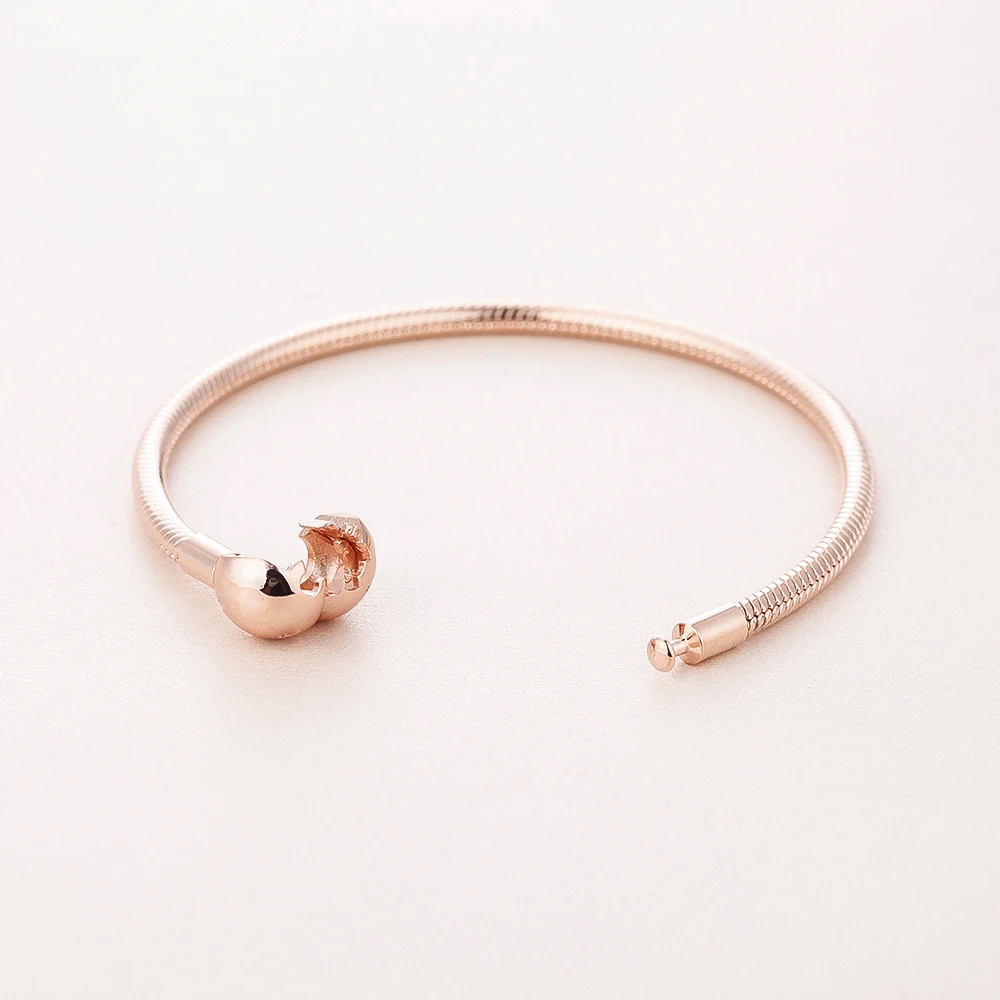 Rose Gold Heart Clasp Sterling Silver Bracelet Fit Charms & Beads DIY original 925 Silver Charms Bracelets For Woman
Rose Gold Heart Clasp Sterling Silver Bracelet Fit Charms & Beads DIY original 925 Silver Charms Bracelets For Woman