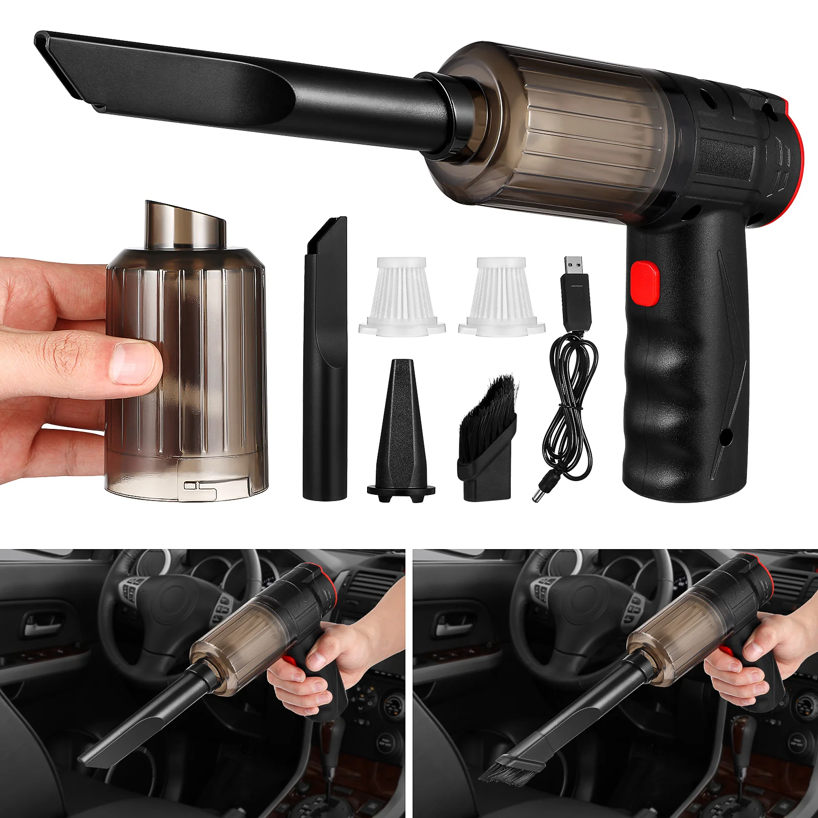 1 set Portable Car Vacuum Cleaner Cordless High Power Handheld Electric Vacuum For Car Truck Household Dust Removal Rechargeable
1 set Portable Car Vacuum Cleaner Cordless High Power Handheld Electric Vacuum For Car Truck Household Dust Removal Rechargeable