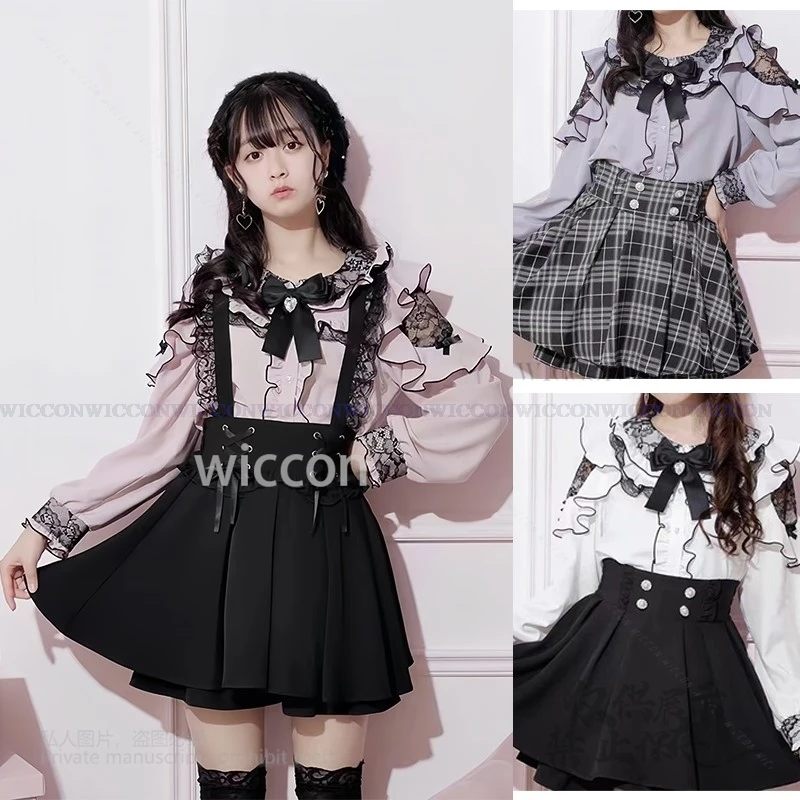 Lolita Long Sleeve Patchwork Japanese Y2k Aesthetic Lace Blouse Girl Bow Shirt Women Sexy JK Sweet Ruffled Tops Camisa 3 Colors
Lolita Long Sleeve Patchwork Japanese Y2k Aesthetic Lace Blouse Girl Bow Shirt Women Sexy JK Sweet Ruffled Tops Camisa 3 Colors