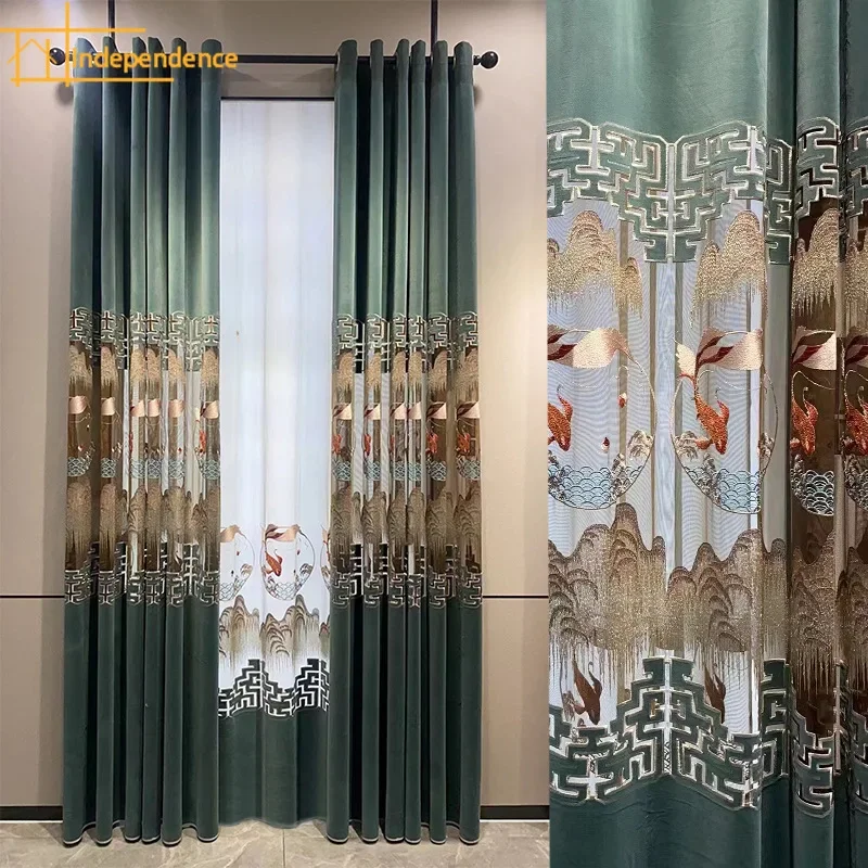 Chinese Style Embroidery Hollowed Out Flannelette Splicing Curtains for Living Room Bedroom French Window Study Customization
Chinese Style Embroidery Hollowed Out Flannelette Splicing Curtains for Living Room Bedroom French Window Study Customization
