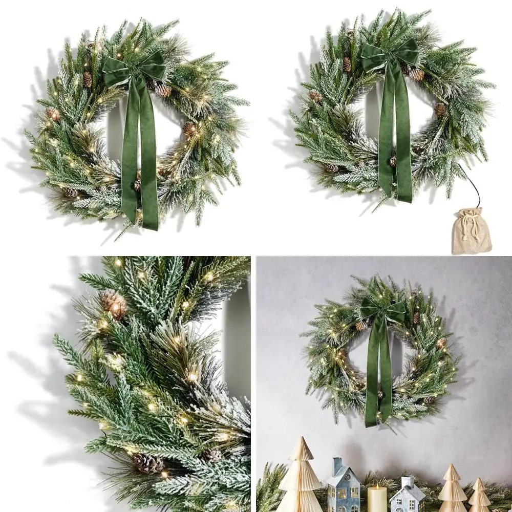 Battery Operated LED Christmas Wreath, 22 Inch, 100 Lights, Velvet Bow, Winter Decorative Wreath
Battery Operated LED Christmas Wreath, 22 Inch, 100 Lights, Velvet Bow, Winter Decorative Wreath