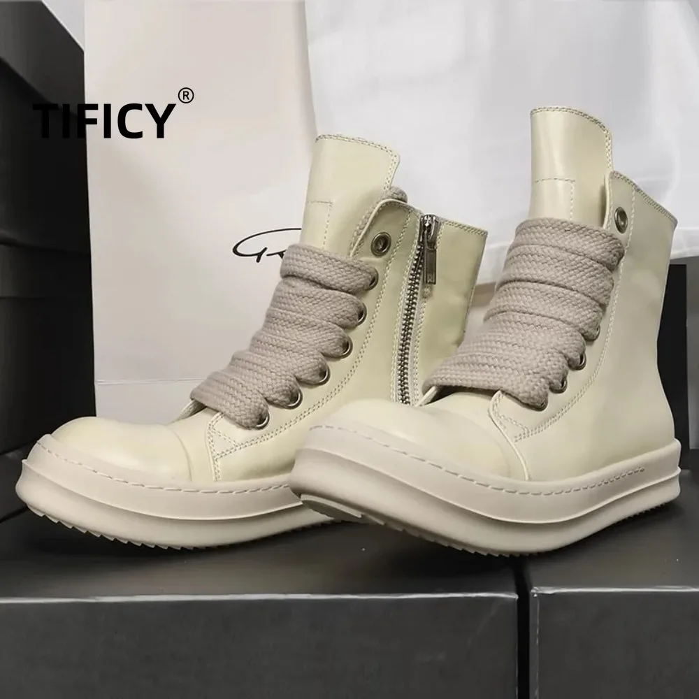 High Street New Spring and Autumn High Top Board Shoes Women Thick Laces for Sports and Leisure Bull Leather Streetwear Shoes
High Street New Spring and Autumn High Top Board Shoes Women Thick Laces for Sports and Leisure Bull Leather Streetwear Shoes