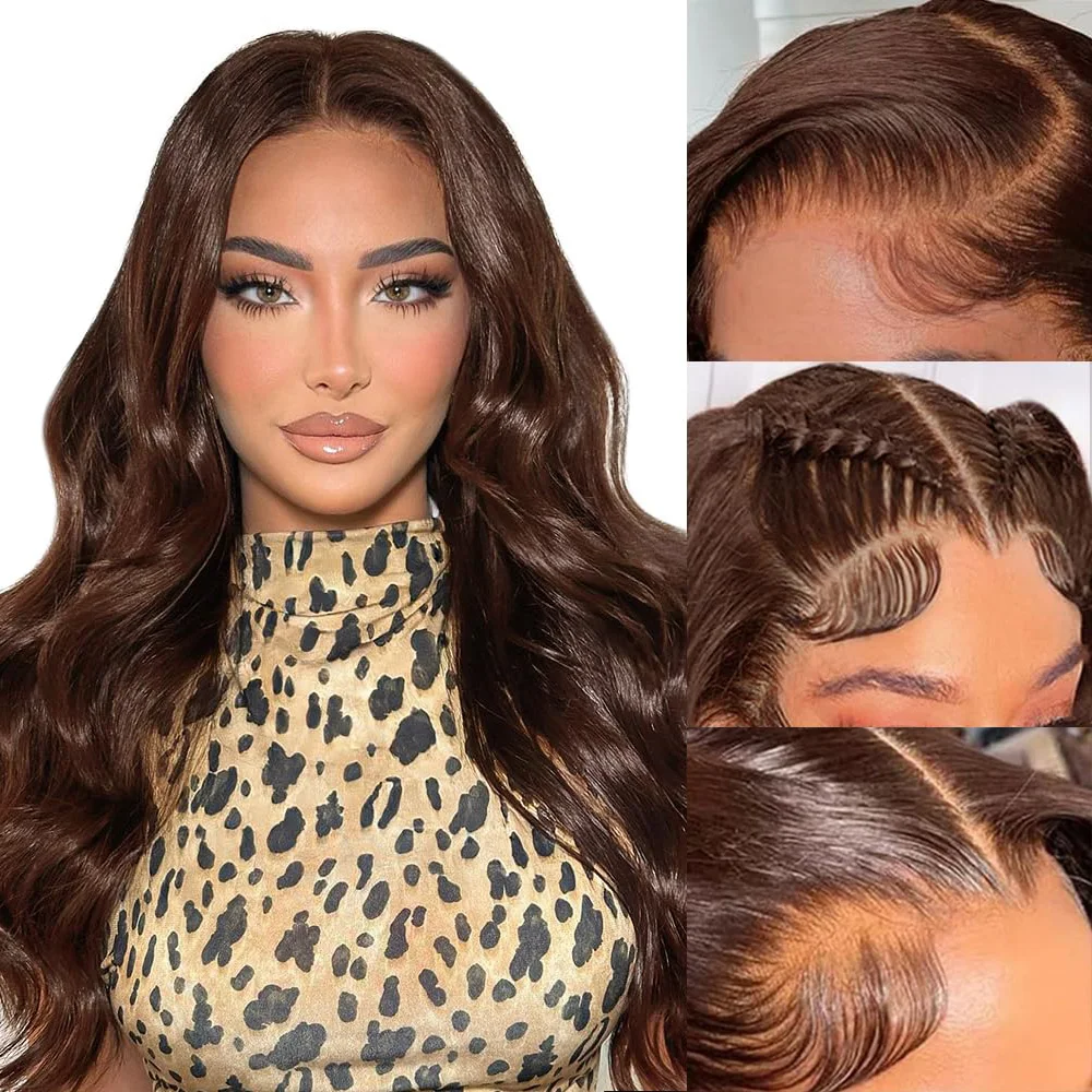 Chocolate Brown Lace Front Wigs 13x6 HD Body Wave Lace Front Wigs Human Hair Pre Plucked Colored Frontal Glueless with Baby Hair
Chocolate Brown Lace Front Wigs 13x6 HD Body Wave Lace Front Wigs Human Hair Pre Plucked Colored Frontal Glueless with Baby Hair
