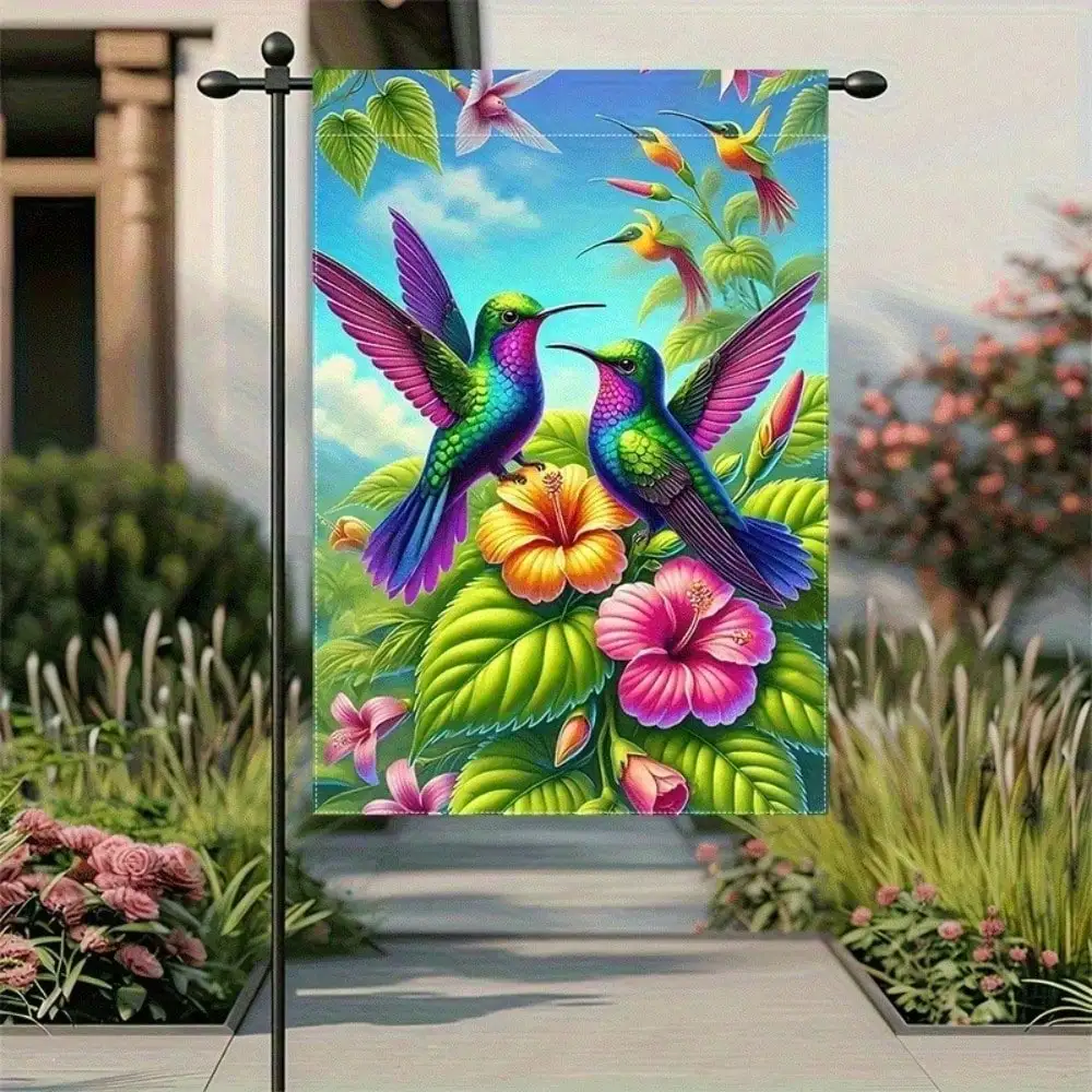 Hummingbird and Garden Flag - A Colorful Summer Welcome Sign
Hummingbird and Garden Flag - A Colorful Summer Welcome Sign