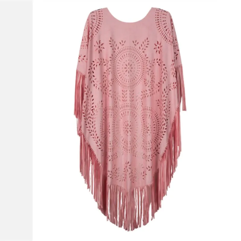 Camel Suede Floral Hollow Out Fringe Tassel Shawl Women Vintage Capes Ponchos Autumn Bohemian cardigan Cloak Boho Capes Pink
Camel Suede Floral Hollow Out Fringe Tassel Shawl Women Vintage Capes Ponchos Autumn Bohemian cardigan Cloak Boho Capes Pink