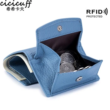 새로운 여성 정품 가죽 지갑 여성 소가죽 지갑 레이디 작은 동전 포켓 Rfid 카드 홀더 미니 돈 가방 휴대용 클러치