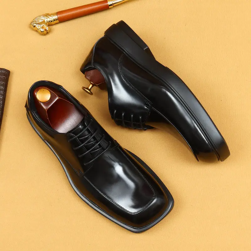 High-end Glossy Leather Dress Shoes For Men,With A Squared Toe And Thick Sole-british-style Patent-leather Shine
High-end Glossy Leather Dress Shoes For Men,With A Squared Toe And Thick Sole-british-style Patent-leather Shine