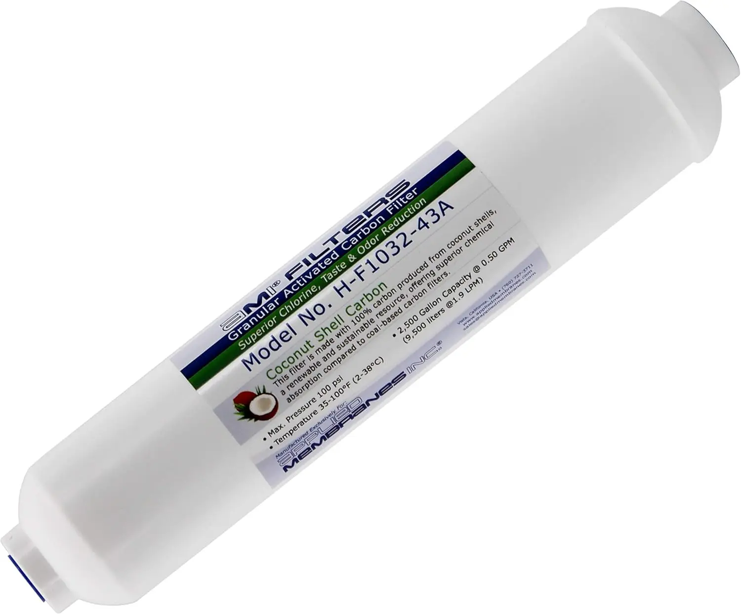 10" Inline Carbon Water Filter, 1/4" Female Threaded, Removes Chlorine & Odor, Post Filter for RO Systems
10" Inline Carbon Water Filter, 1/4" Female Threaded, Removes Chlorine & Odor, Post Filter for RO Systems