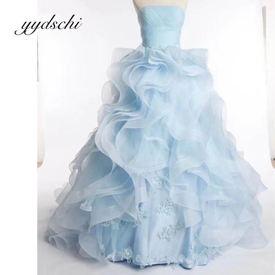 A-Line Fluffy Pleat Prom Dress Applique Illusion Tulle Lace Sleeveless Princess Sexy Dance Floor Length Dresses Tulle Light Blue
A-Line Fluffy Pleat Prom Dress Applique Illusion Tulle Lace Sleeveless Princess Sexy Dance Floor Length Dresses Tulle Light Blue