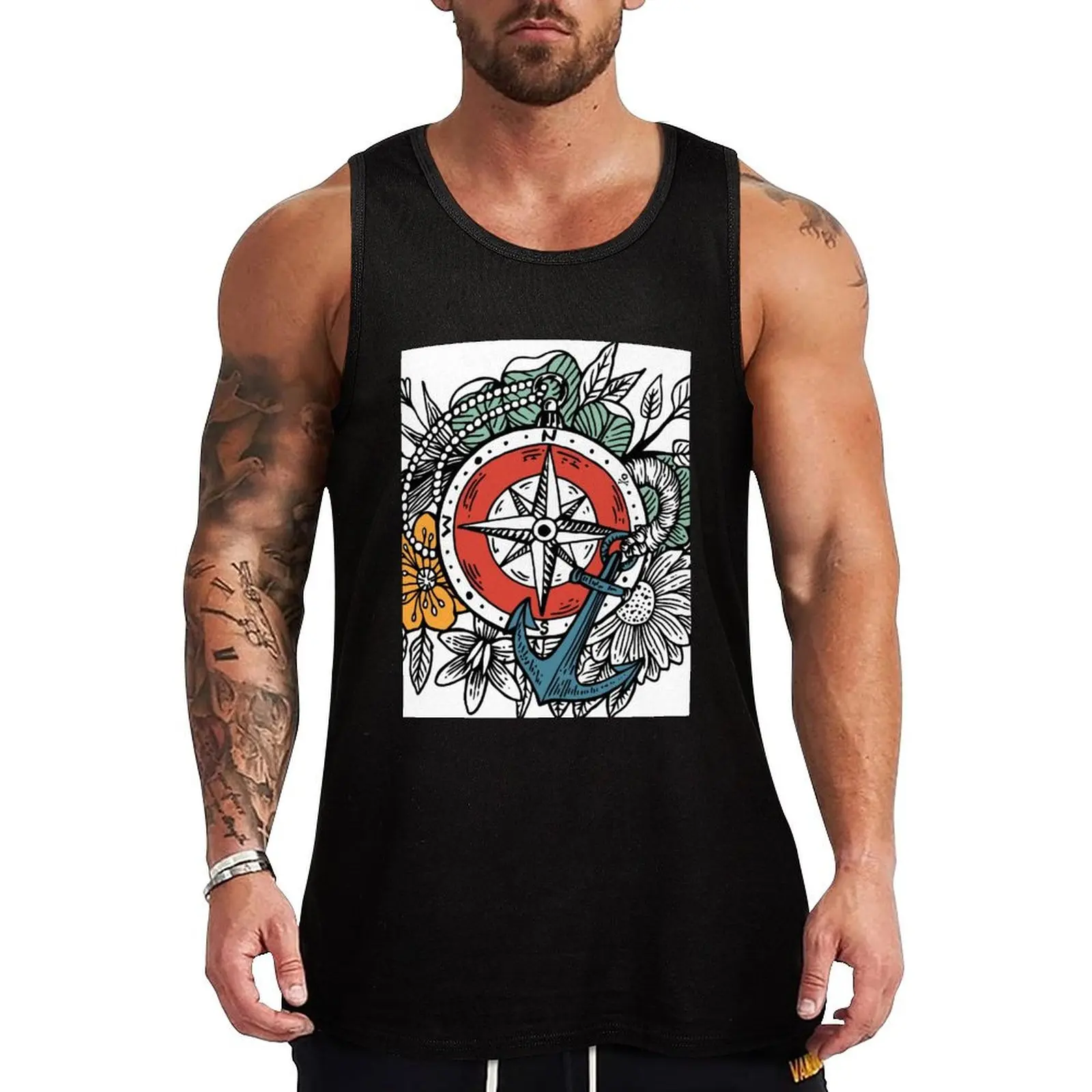 Tropical Compass and Anchor Tank Top Cotton Tank Top Soft Casual Sleeveless Shirt
Tropical Compass and Anchor Tank Top Cotton Tank Top Soft Casual Sleeveless Shirt