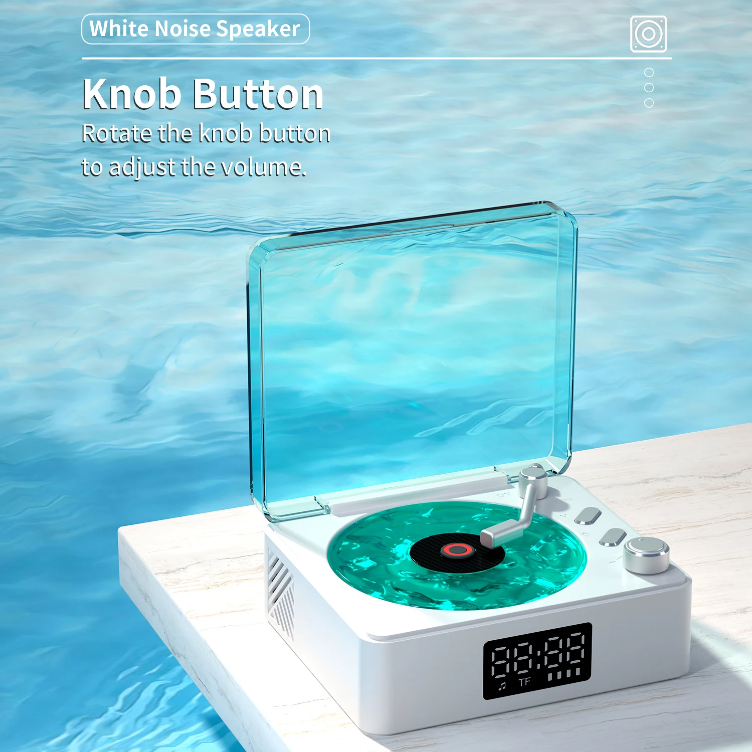 Waves Retro Turntable White Noise Wireless BT Speakers Portable Rechargeable Clock Gift Sleep Aid Audio Atmosphere Night Light
Waves Retro Turntable White Noise Wireless BT Speakers Portable Rechargeable Clock Gift Sleep Aid Audio Atmosphere Night Light