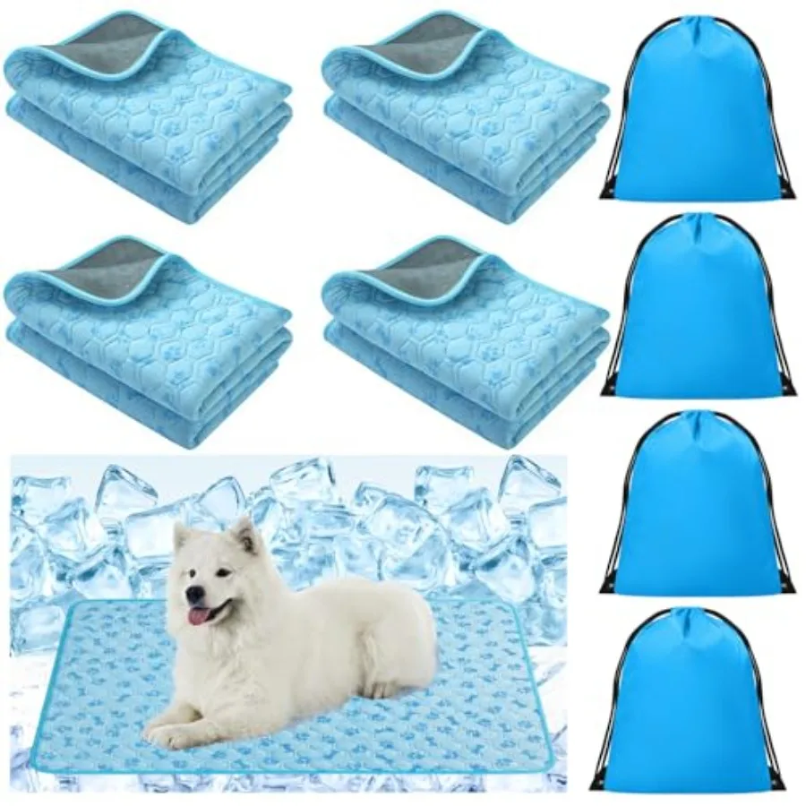 4 Pack Dog Cooling Mat with Storage Bag 40" x 28" Blue Ice Silk Cooling Mat for Dogs Cats Washable Foldable Pet Sleeping Pad fo
4 Pack Dog Cooling Mat with Storage Bag 40" x 28" Blue Ice Silk Cooling Mat for Dogs Cats Washable Foldable Pet Sleeping Pad fo