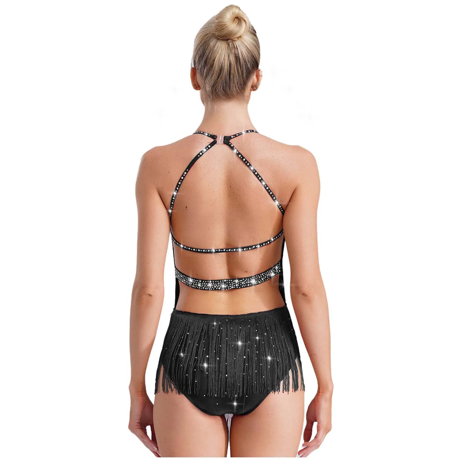 Women Gymnastics Skating Diamond Latin Jazz Dance Dress Bodysuit Rhinestone Tassels Leotard Cha-cha Samba Professional Dancewear
Women Gymnastics Skating Diamond Latin Jazz Dance Dress Bodysuit Rhinestone Tassels Leotard Cha-cha Samba Professional Dancewear