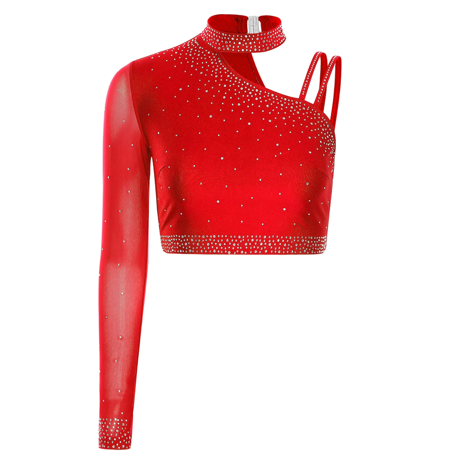 Women Latin Tango Salsa Dance Outfit Asymmetrical Shoulder Rhinestone Crop Top and Skirt Two Piece Sparkly for Stage Competition
Women Latin Tango Salsa Dance Outfit Asymmetrical Shoulder Rhinestone Crop Top and Skirt Two Piece Sparkly for Stage Competition
