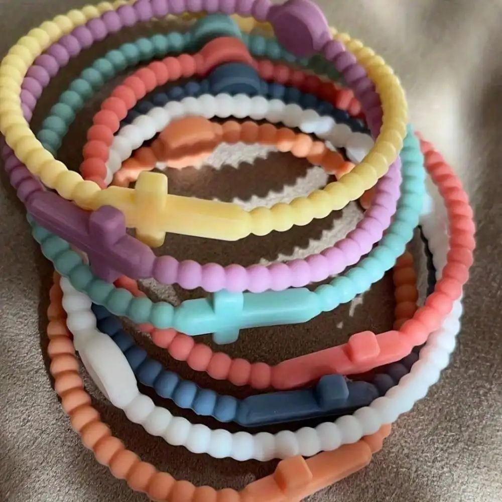 5Pcs Random Color Cross Silicone Bracelet Set Thin Cute Stretch Hand Strap Fashion Jewelry Gift For Women
5Pcs Random Color Cross Silicone Bracelet Set Thin Cute Stretch Hand Strap Fashion Jewelry Gift For Women