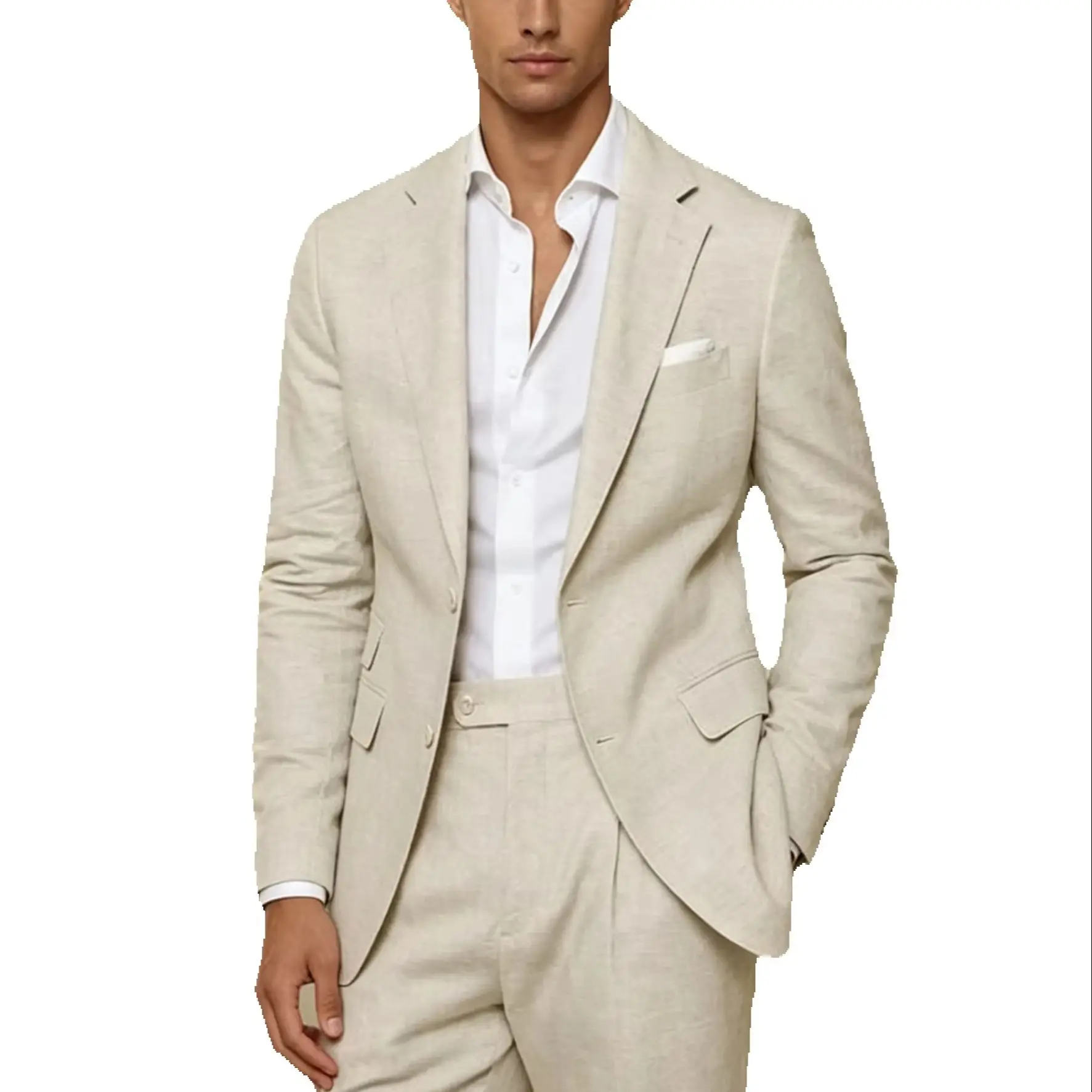 2 Piece Beige Linen Men Suits for Wedding Summer Groom Tuxedos Casual Beach Man Suit Set Jacket Pants Outfits Men Clothes
2 Piece Beige Linen Men Suits for Wedding Summer Groom Tuxedos Casual Beach Man Suit Set Jacket Pants Outfits Men Clothes