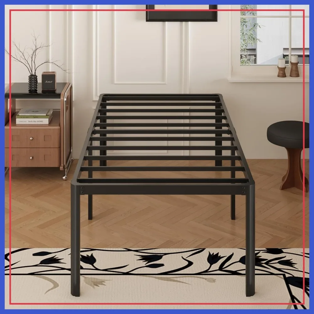 20 Inch Twin Bed Frame with Rounded Corner Legs, Heavy Duty Platform, Easy Assembly, Noise Free, No Box Spring Needed, Black
20 Inch Twin Bed Frame with Rounded Corner Legs, Heavy Duty Platform, Easy Assembly, Noise Free, No Box Spring Needed, Black