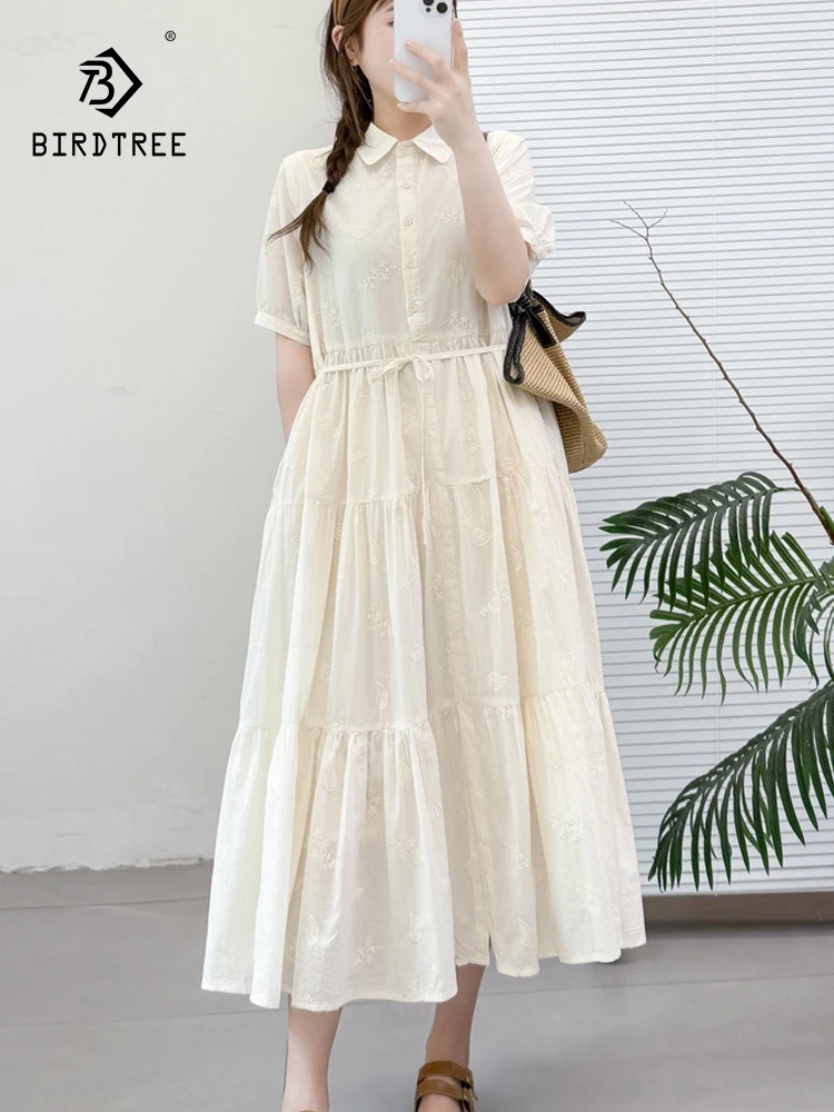 New 2026 Summer Women Cotton Short Sleeve Dresses, Lapel Embroidery, Mori Girl French Preppy Style Loose A-line Dress D66327CC
New 2026 Summer Women Cotton Short Sleeve Dresses, Lapel Embroidery, Mori Girl French Preppy Style Loose A-line Dress D66327CC