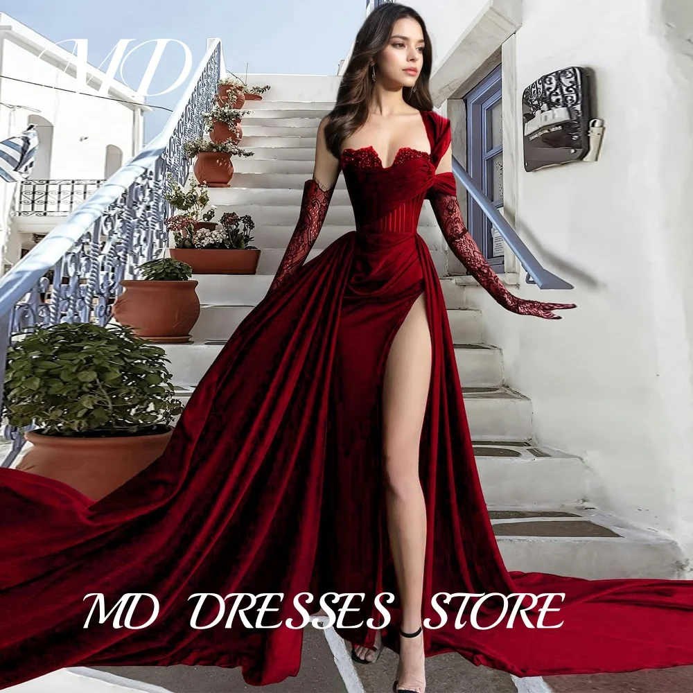 MD Sexy One Shoulder A-line Evening Dresses Side High Slit Prom Gowns Customized With Gloves Vestidos De Fiesta فستان سه 2025
MD Sexy One Shoulder A-line Evening Dresses Side High Slit Prom Gowns Customized With Gloves Vestidos De Fiesta فستان سه 2025