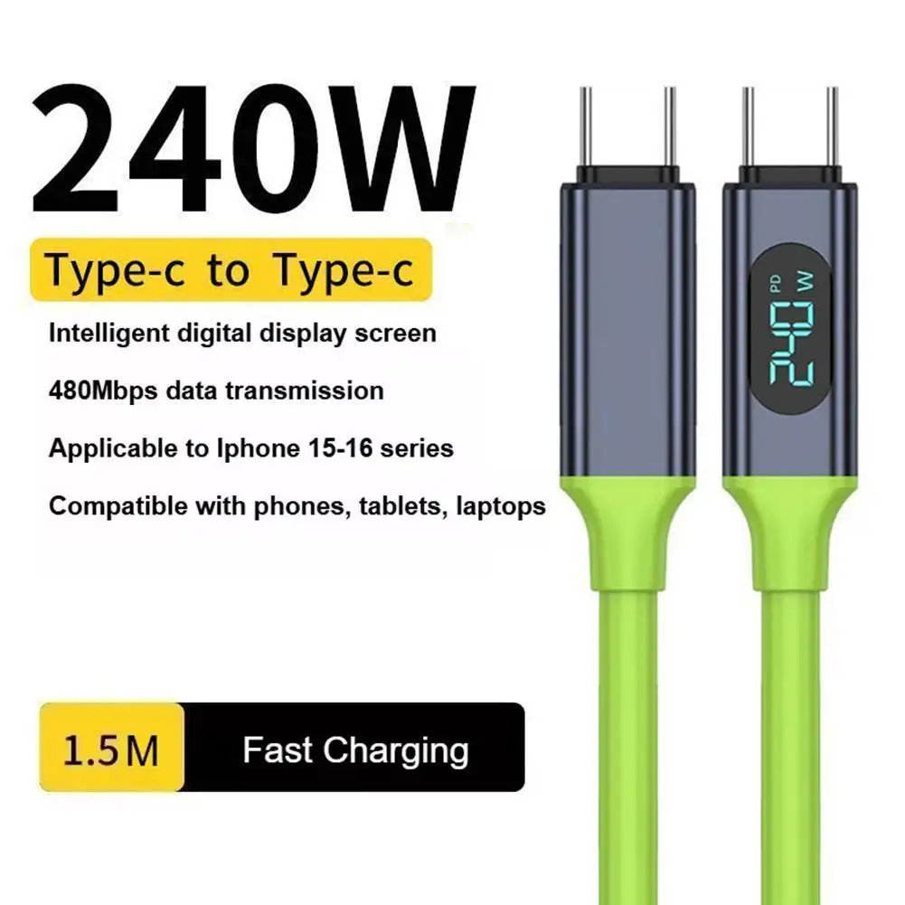 USB 4 Cable, LED Display USB C 240W Fast Charging Cable With 8K@60Hz 40Gbps Data Video Cord For IPhone Android Data Cable
USB 4 Cable, LED Display USB C 240W Fast Charging Cable With 8K@60Hz 40Gbps Data Video Cord For IPhone Android Data Cable