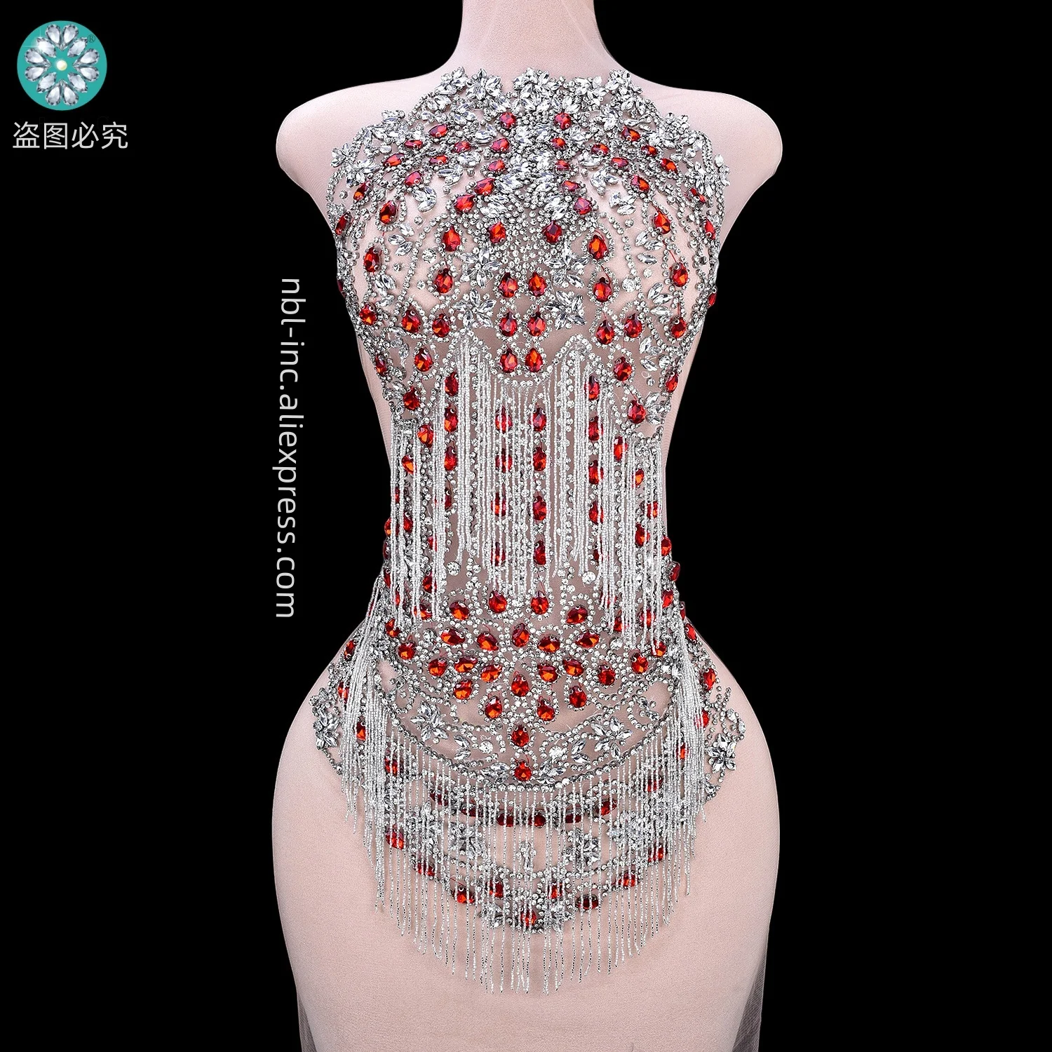 (1PC) Luxury silver red crystal rhinestone bodice applique patch hand sewn for evening prom dress WDD1414
(1PC) Luxury silver red crystal rhinestone bodice applique patch hand sewn for evening prom dress WDD1414
