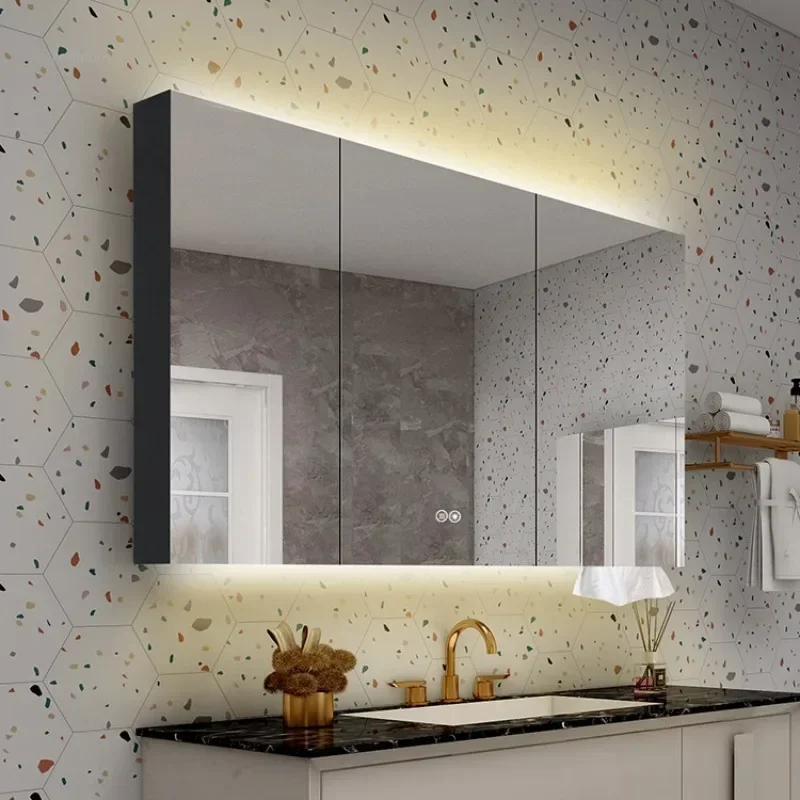 Modern Black Stainless Steel Bathroom Cabinet Wall Mounted Smart Demisting Bathroom Mirror Cabinets Mirror Storage Rack
Modern Black Stainless Steel Bathroom Cabinet Wall Mounted Smart Demisting Bathroom Mirror Cabinets Mirror Storage Rack