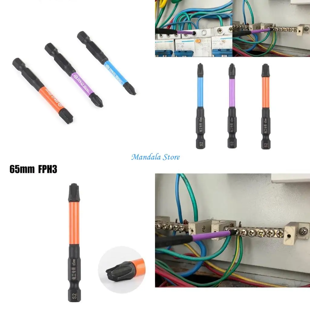 U2JC 3Pieces Screwdriver Bit FPH1 FPH2 FPH3 65mm Batch Head Electrician Power Tool High Hardness Screw Driver Bit
U2JC 3Pieces Screwdriver Bit FPH1 FPH2 FPH3 65mm Batch Head Electrician Power Tool High Hardness Screw Driver Bit