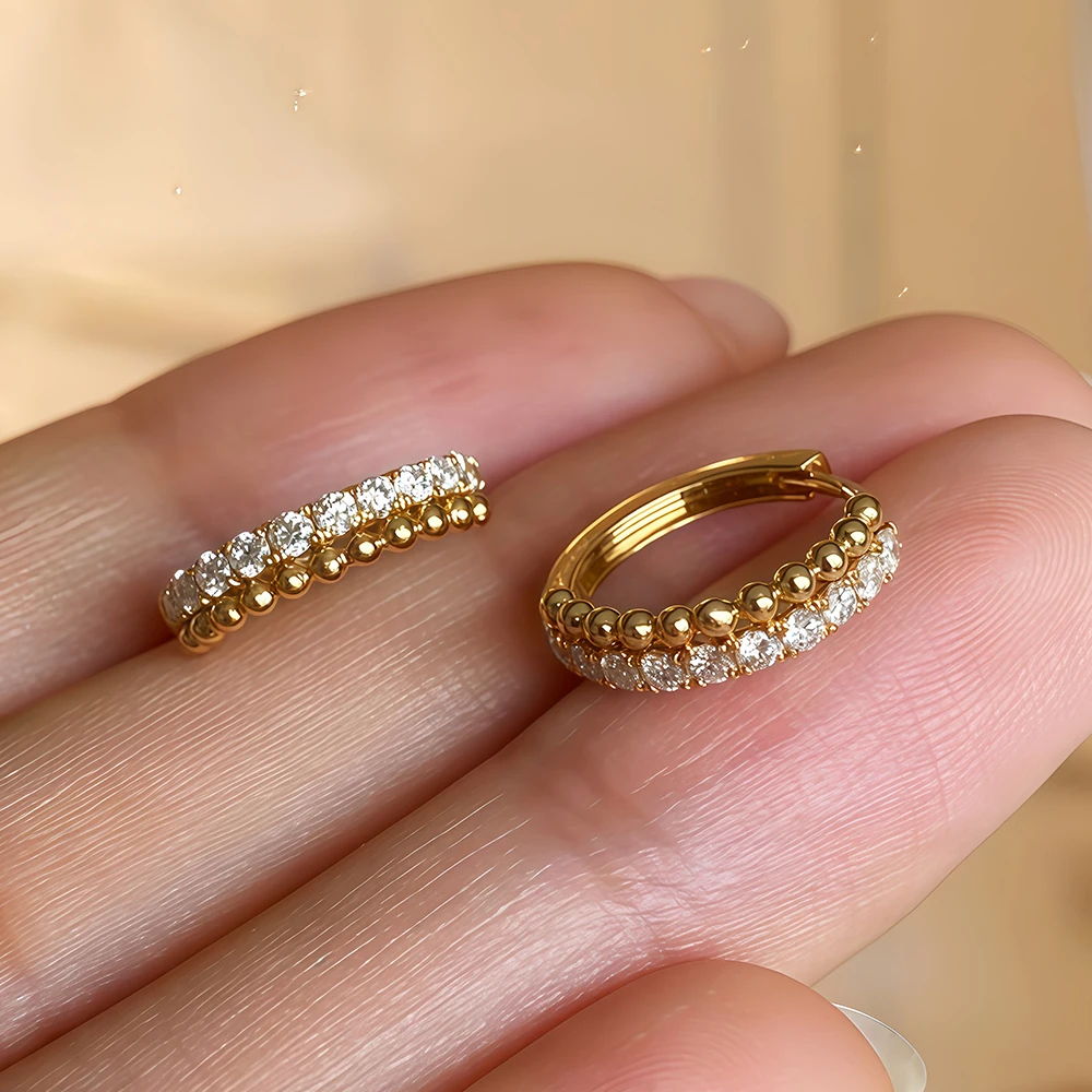 Full Moissanite Hoop Earrings for Women, Round Cut Lab Diamond Bead Hoop Earrings Certified S925 Silver Plated 18K Gold Jewelry
Full Moissanite Hoop Earrings for Women, Round Cut Lab Diamond Bead Hoop Earrings Certified S925 Silver Plated 18K Gold Jewelry