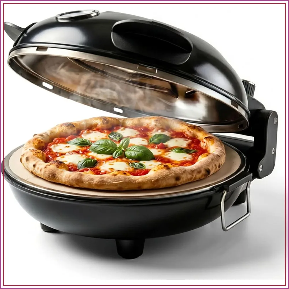 Electric Countertop Pizza Oven, Indoor Crispy Crust Maker, 12 Inch with Ceramic Stone, Heats to 800°F, Dual Temperature Control, Includes Pizza Peel
Electric Countertop Pizza Oven, Indoor Crispy Crust Maker, 12 Inch with Ceramic Stone, Heats to 800°F, Dual Temperature Control, Includes Pizza Peel