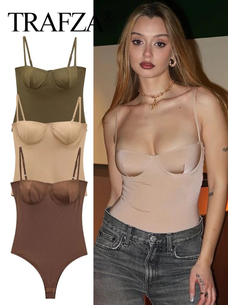 TRAFZA 2025 Women's Sexy Silk Satin Bodysuits Summer Elegant Female Sleeveless Backless Slim Fit Tank Corset Tops Lady Underwear
TRAFZA 2025 Women's Sexy Silk Satin Bodysuits Summer Elegant Female Sleeveless Backless Slim Fit Tank Corset Tops Lady Underwear