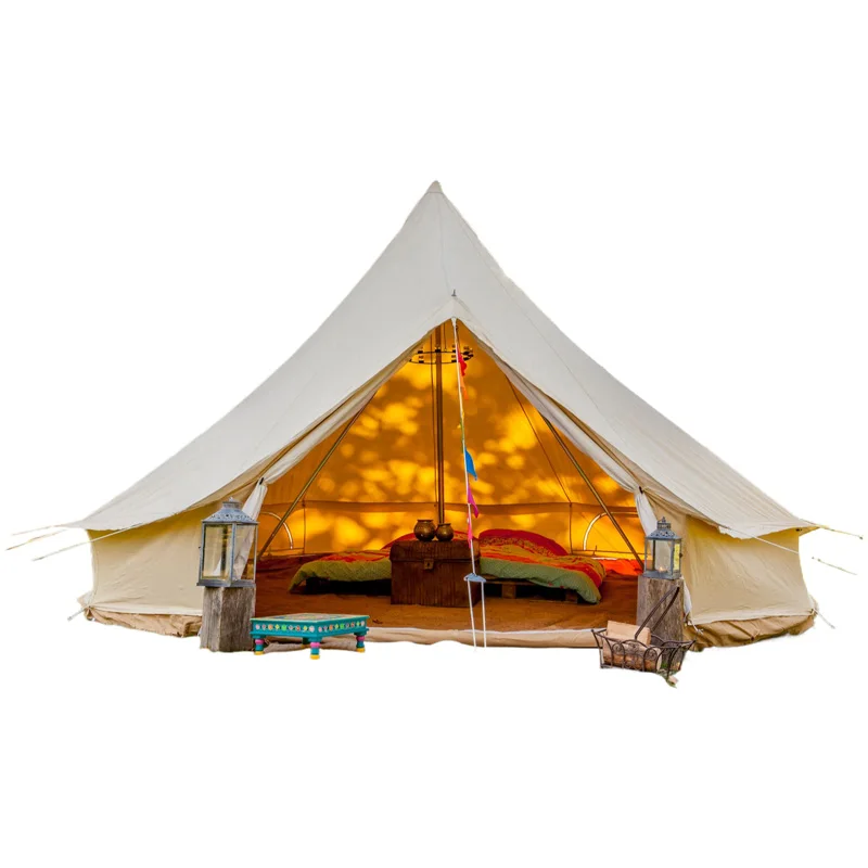Tom AutoECO-Friendly 5M Four-season Waterproof Luxury Durable Cotton Canvas Yurt Camping Bell Tent for Outdoor Activities 
Tom AutoECO-Friendly 5M Four-season Waterproof Luxury Durable Cotton Canvas Yurt Camping Bell Tent for Outdoor Activities